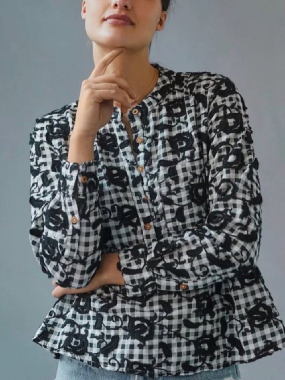 Anthropologie Pilcro The Whitney Trapeze Buttondown Blouse